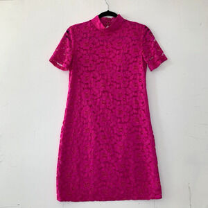 Trina Turk Fuchsia Pink‎ Lace Mini Party Dress Open Back lined Small